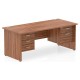 Rayleigh Panel End Straight Desk with 2 x Fixed Pedestal